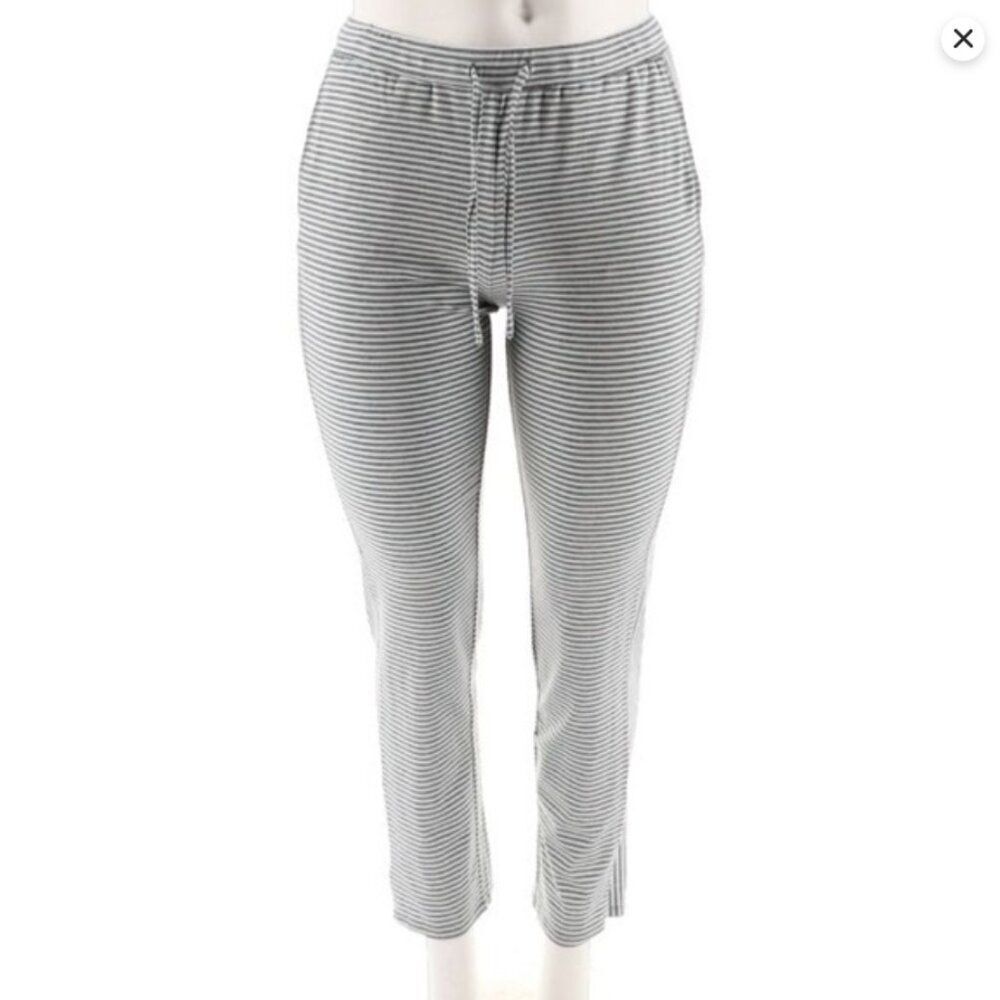 NEW AnyBody Loungewear Cozy Knit Striped Lounge Pants in Lavender | Size Large